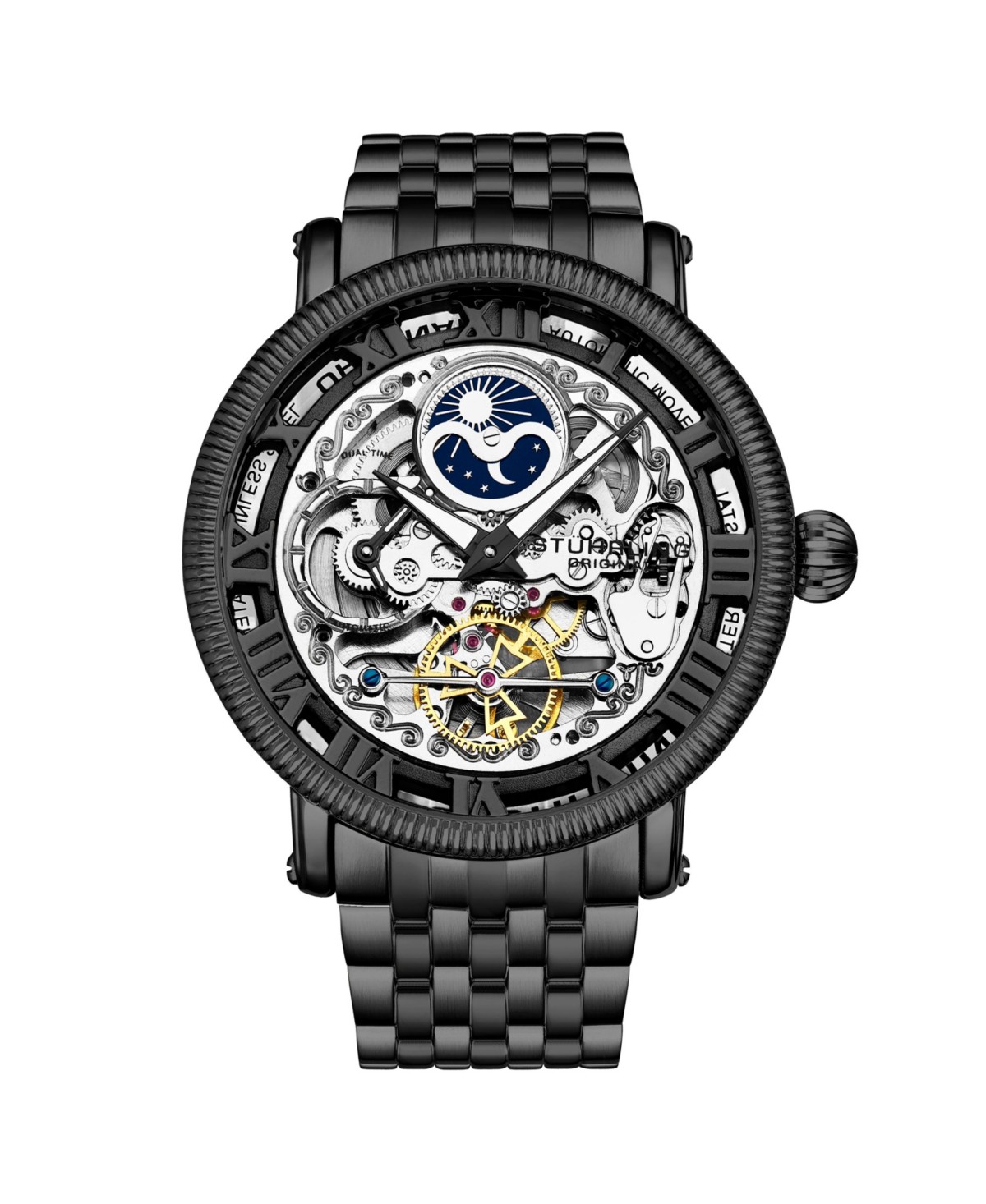 Мужские часы Stuhrling Original 3922 Skeleton Automatic на стальном браслете — фото 1