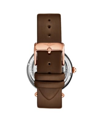 Women's Legacy Brown Leather , Two-Tone Rose-Gold Dial , 45mm Round Watch