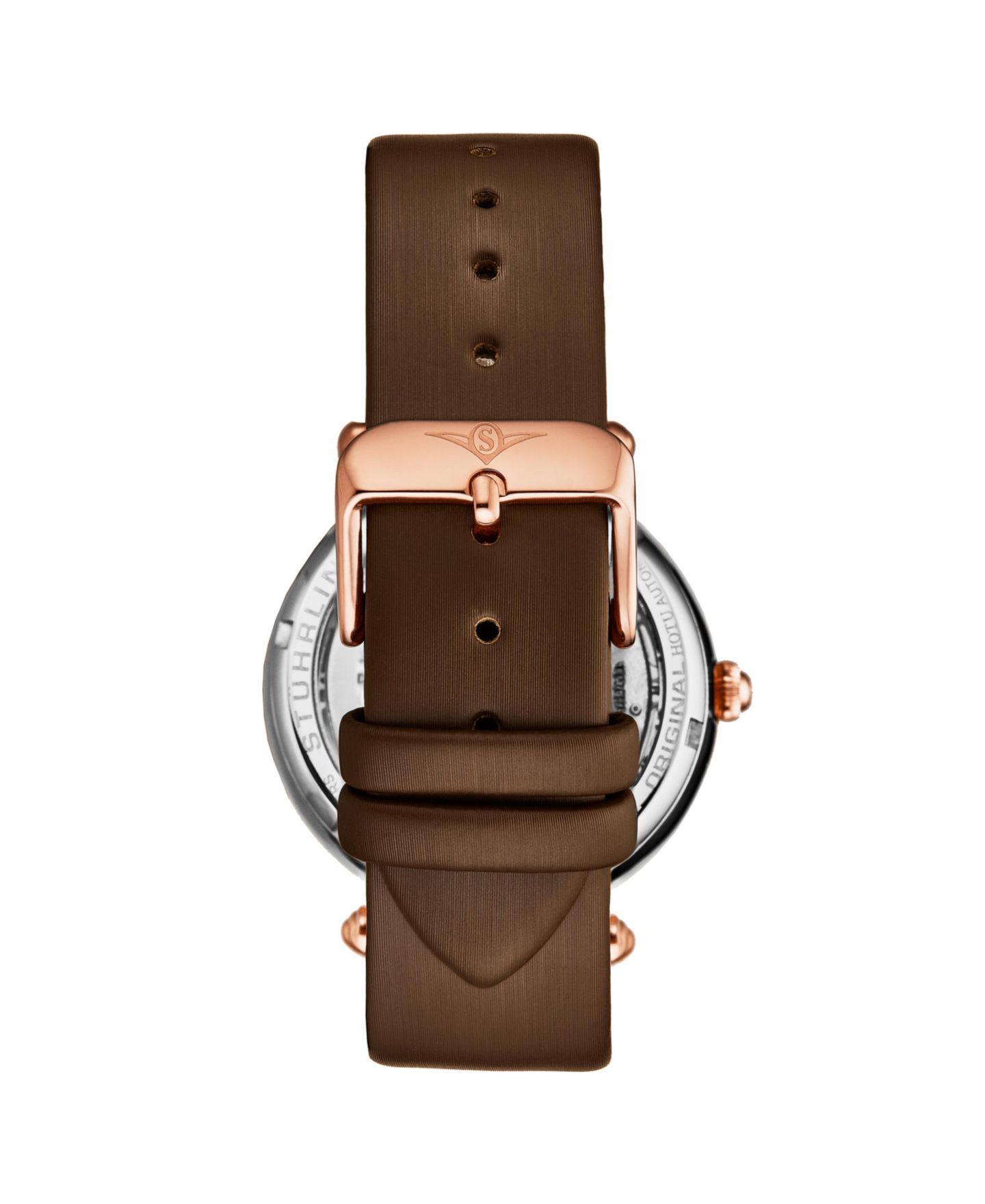 Женские часы Stuhrling Legacy Brown Leather, Two-Tone Rose-Gold Dial, 45mm Round Watch, цвет: Коричневый — фото 2