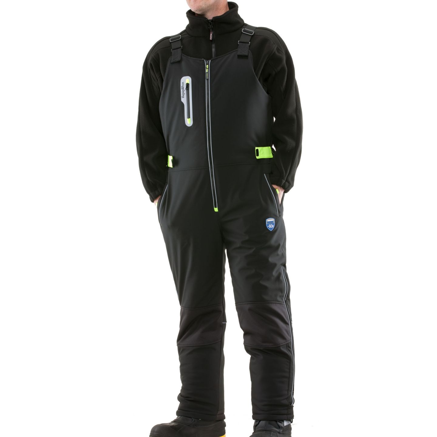 Мужской комбинезон RefrigiWear Extreme Softshell Bib Overalls, цвет: Чёрный — фото 1