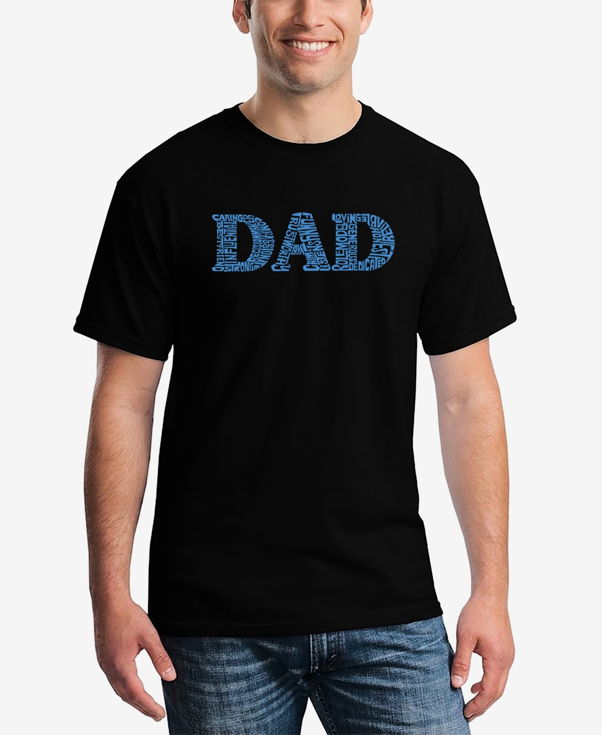 La Pop Art Men's Premium Blend Dad Word Art Short Sleeve T-shirt In Black