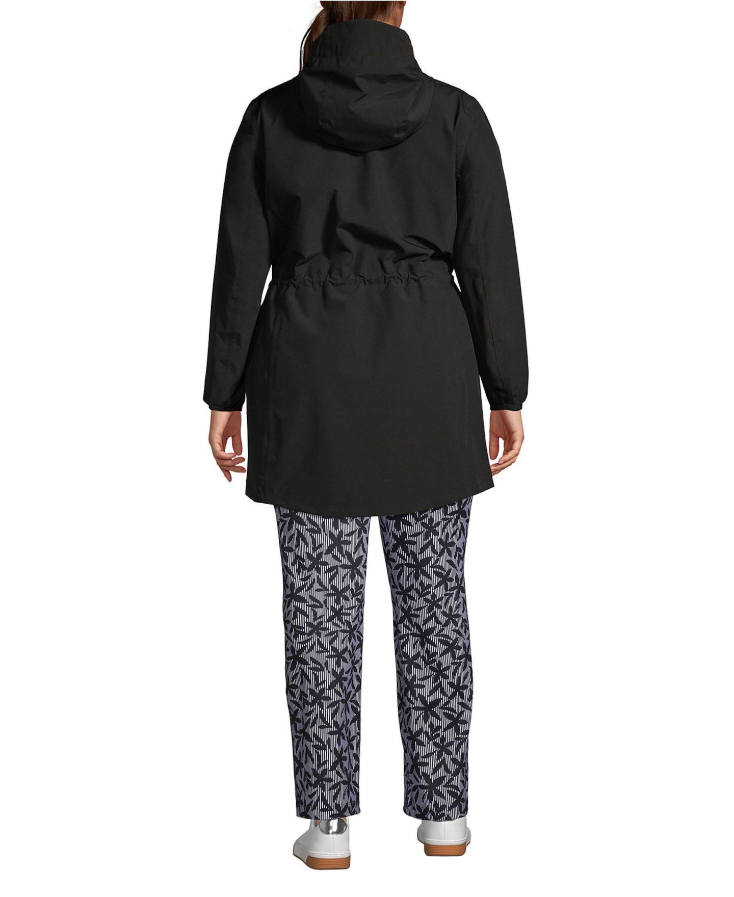 Женские куртки Lands' End Plus Size Squall Packable Waterproof Raincoat, цвет: Чёрный — фото 9