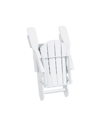 12 Piece Set Outdoor Folding Adirondack Chairs with Ottoman Side Table