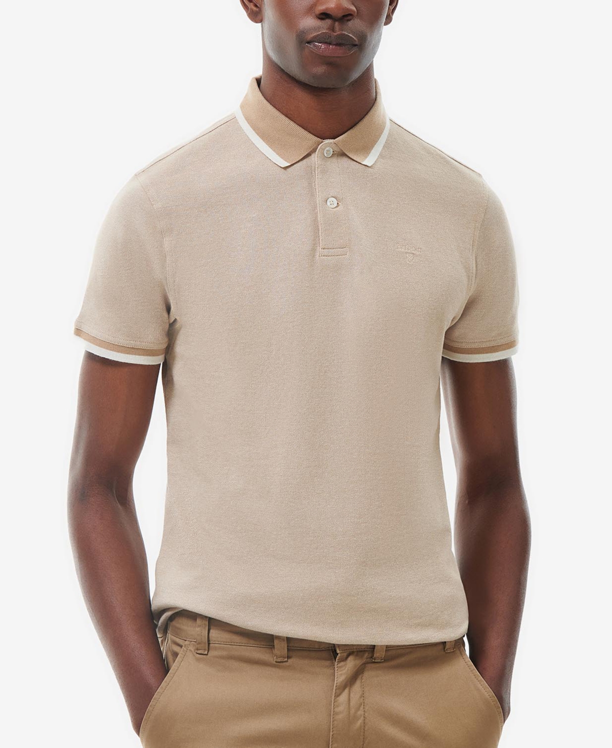 Barbour Men's Barnard Tailored Fit Short Sleeve Polo Shirt In Cornstalk