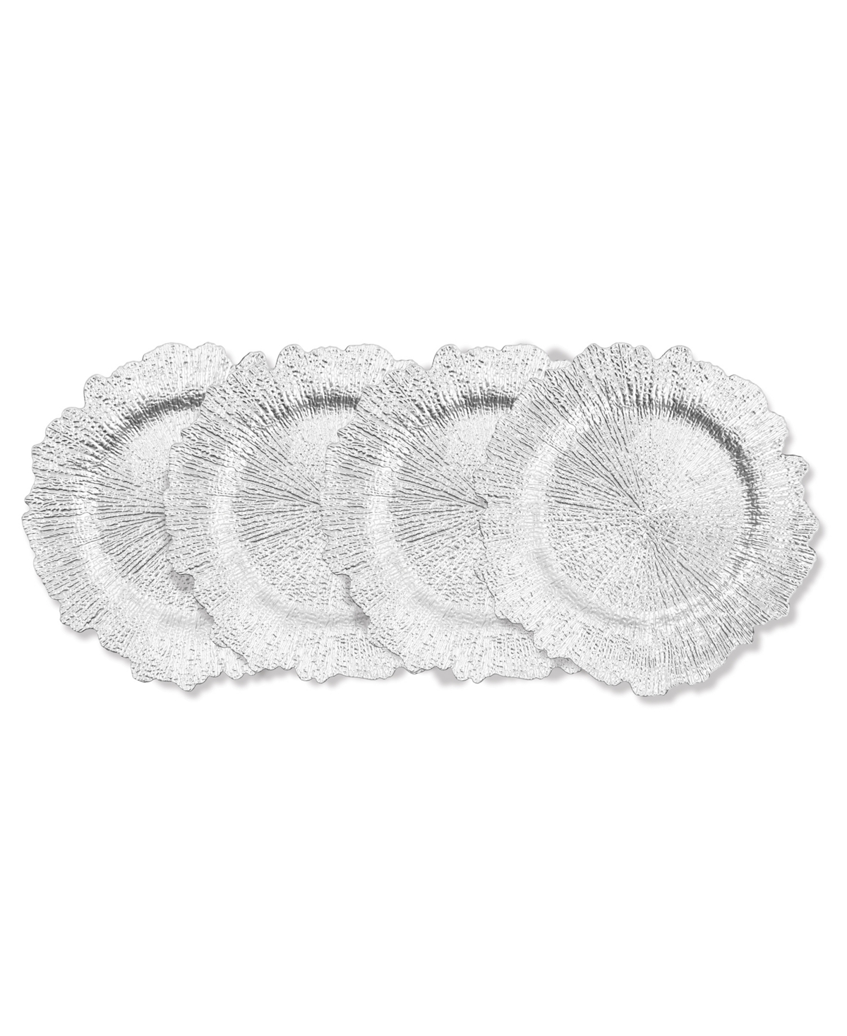 American Atelier Reef Set Of 4 Charger In Silver