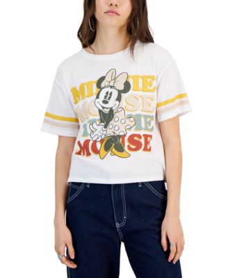 Disney - Juniors' Minnie Mouse Varsity Graphic Crop T-Shirt