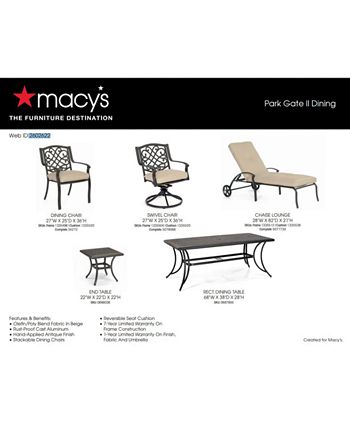 Agio Park Gate Outdoor Cast Aluminum 7 Pc. Dining Set 68