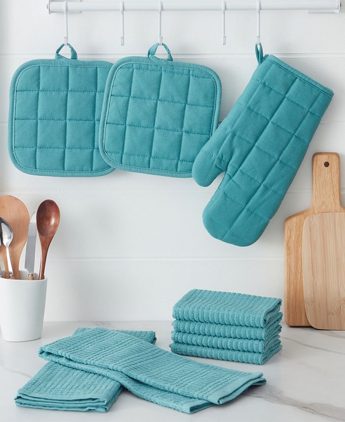 Cannon 9Piece Multi Pack 1 Oven Mitt, 2 Pot Holders, 4 Dishcloths, 2