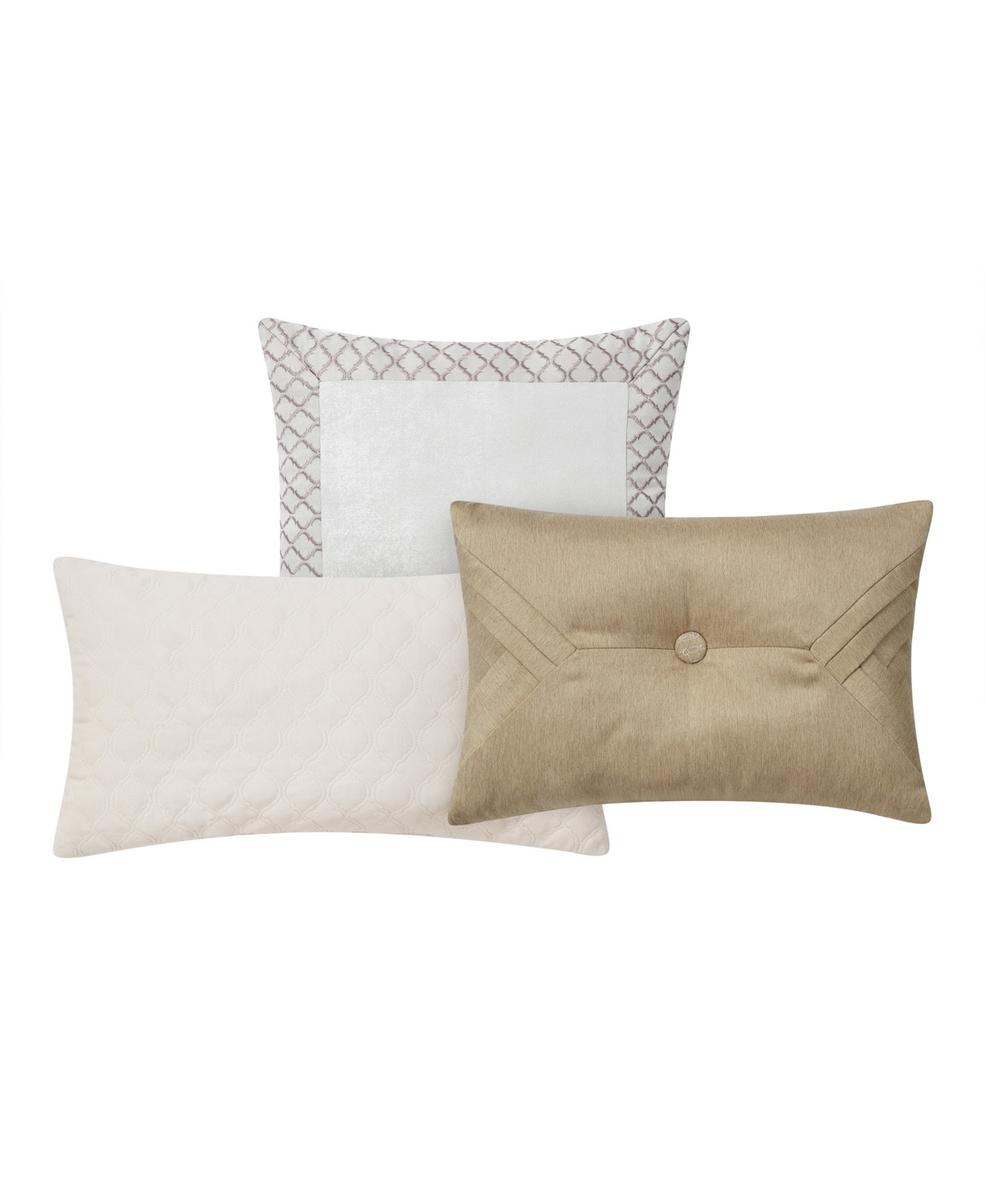 Shop Waterford Mariana Decorative Pillows Set Of 3 In Neutral