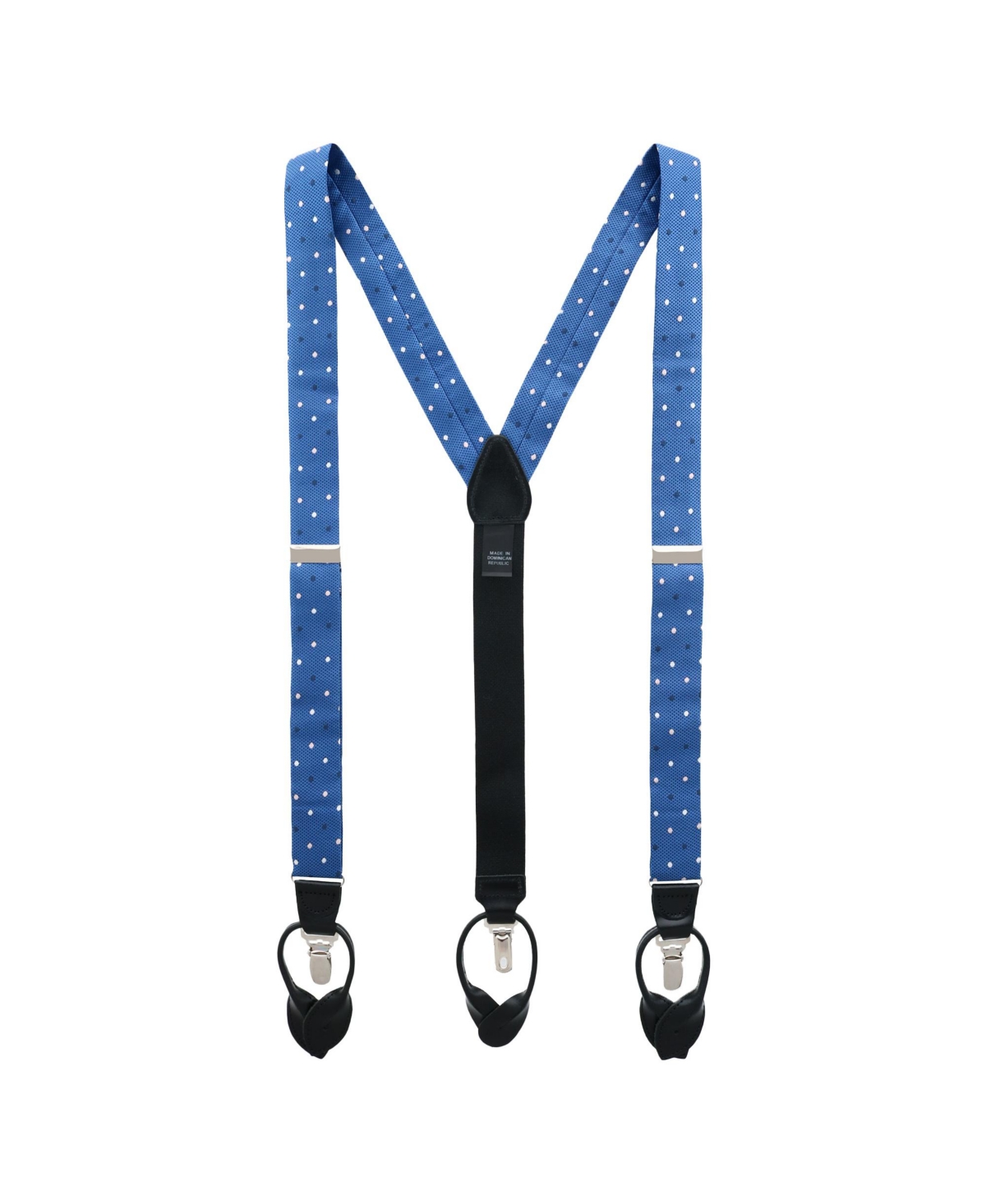 Men's 32MM Polka Dot Convertible Suspenders - Navy