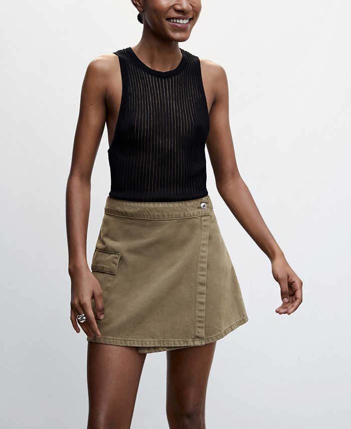 håndtering Lav Overstige MANGO Women's Crossed Denim Mini-Skirt - Macy's