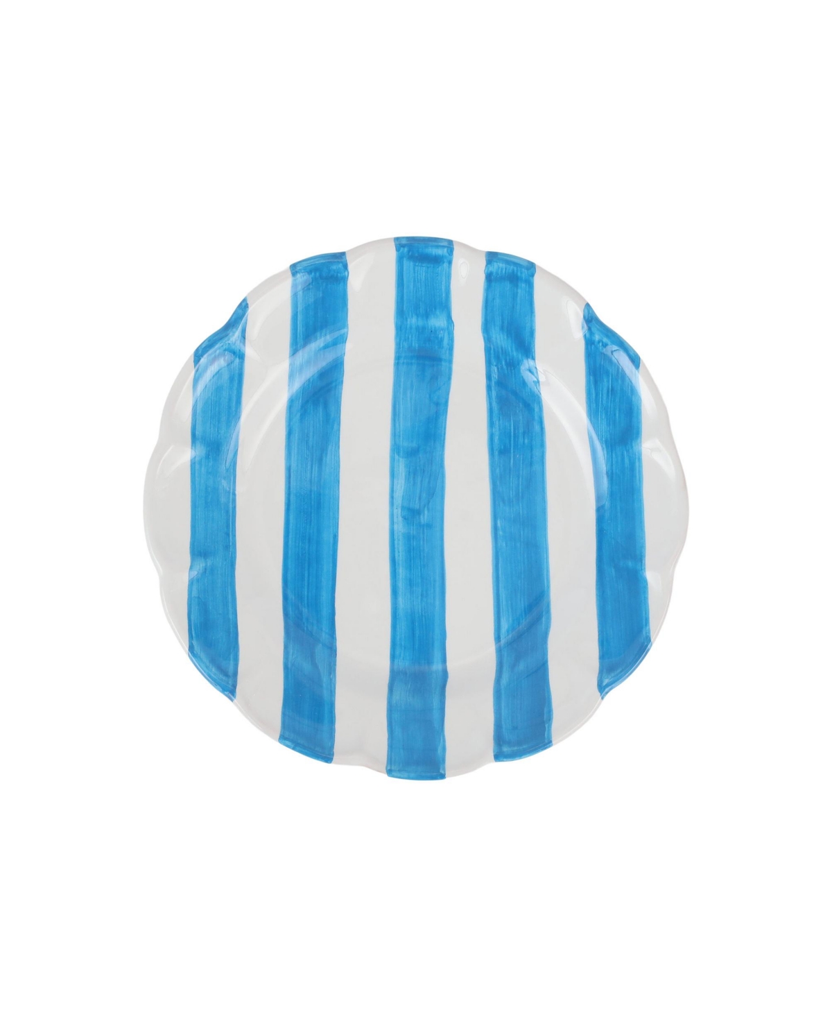 Shop Vietri Amalfitana Stripe Salad Plate 8" In Aqua