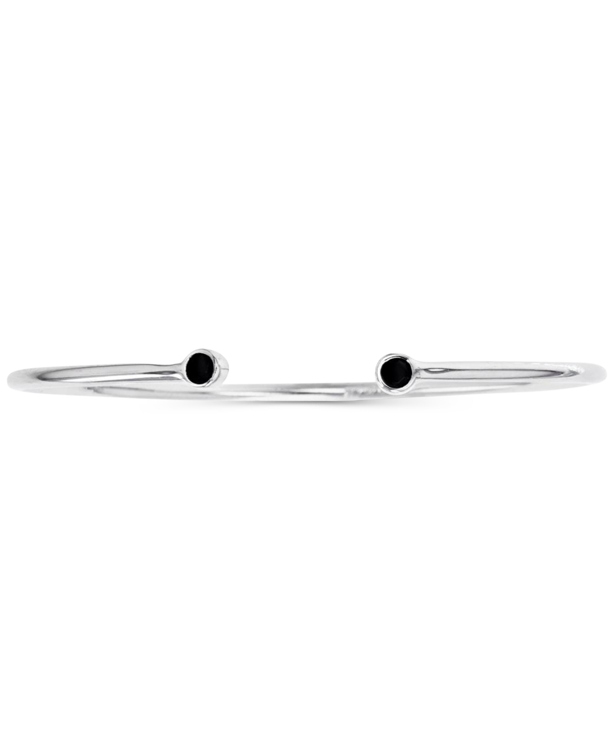 Macy's Black Spinel Cuff Bracelet In Sterling Silver
