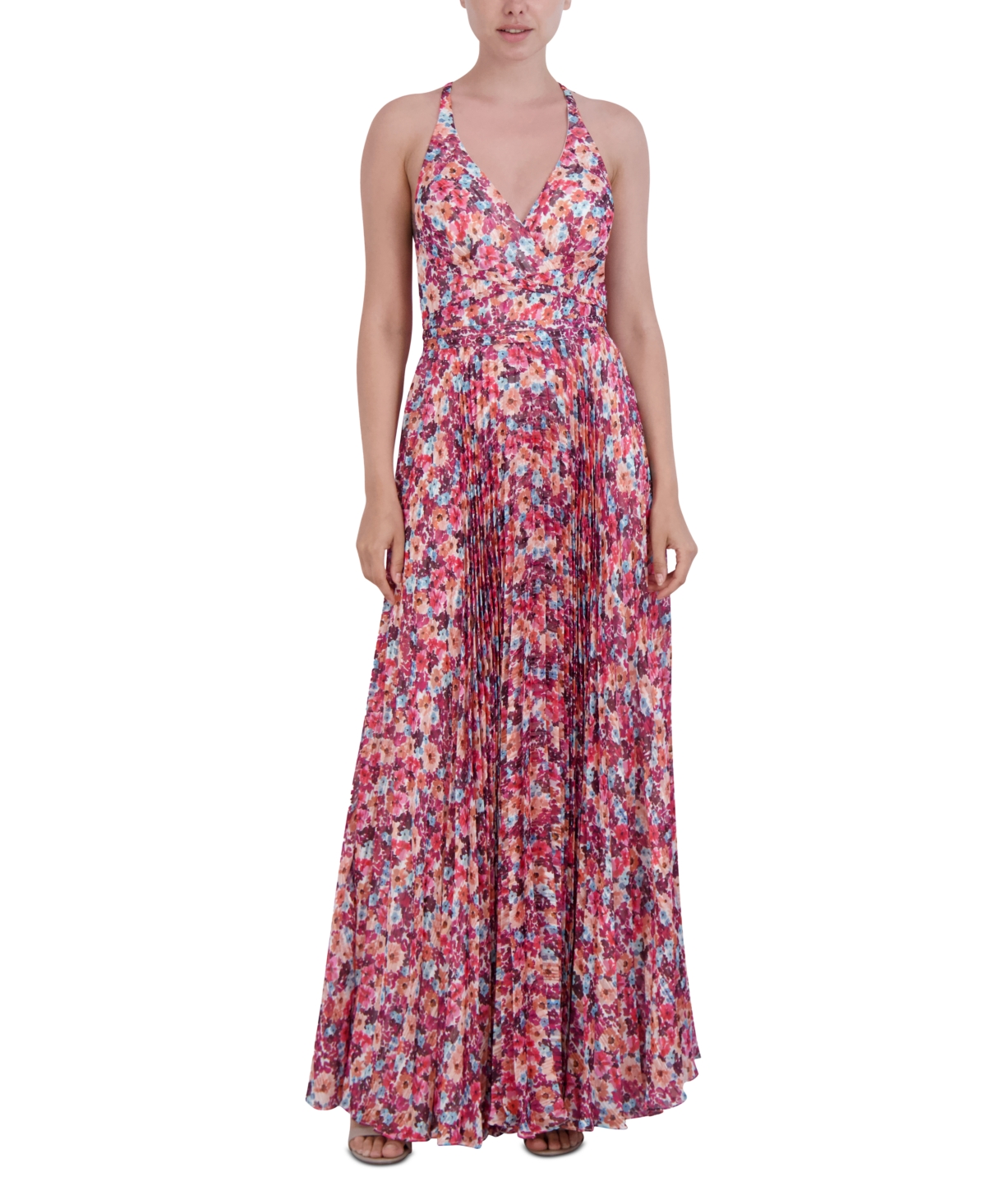 Shop Laundry By Shelli Segal Women's Pleated Maxi Dress In Floral