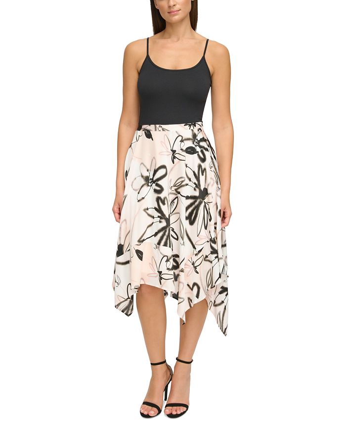 Donna Karan Women s Printed Handkerchief Hem Skirt Macy s