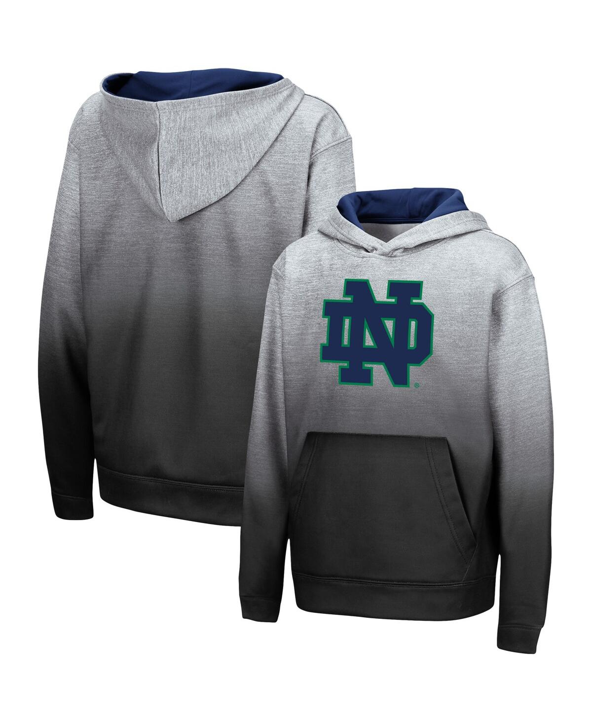 Colosseum Kids' Big Boys And Girls  Heathered Gray Notre Dame Fighting Irish Sitwell Pullover Hoodie