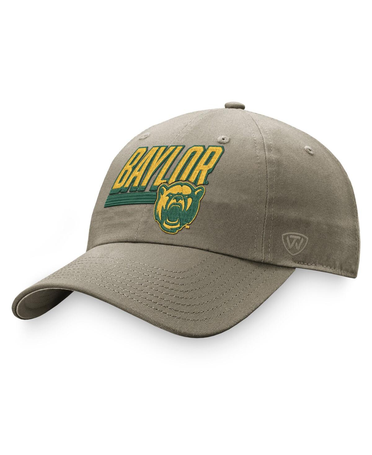 TOP OF THE WORLD MEN'S TOP OF THE WORLD KHAKI BAYLOR BEARS SLICE ADJUSTABLE HAT