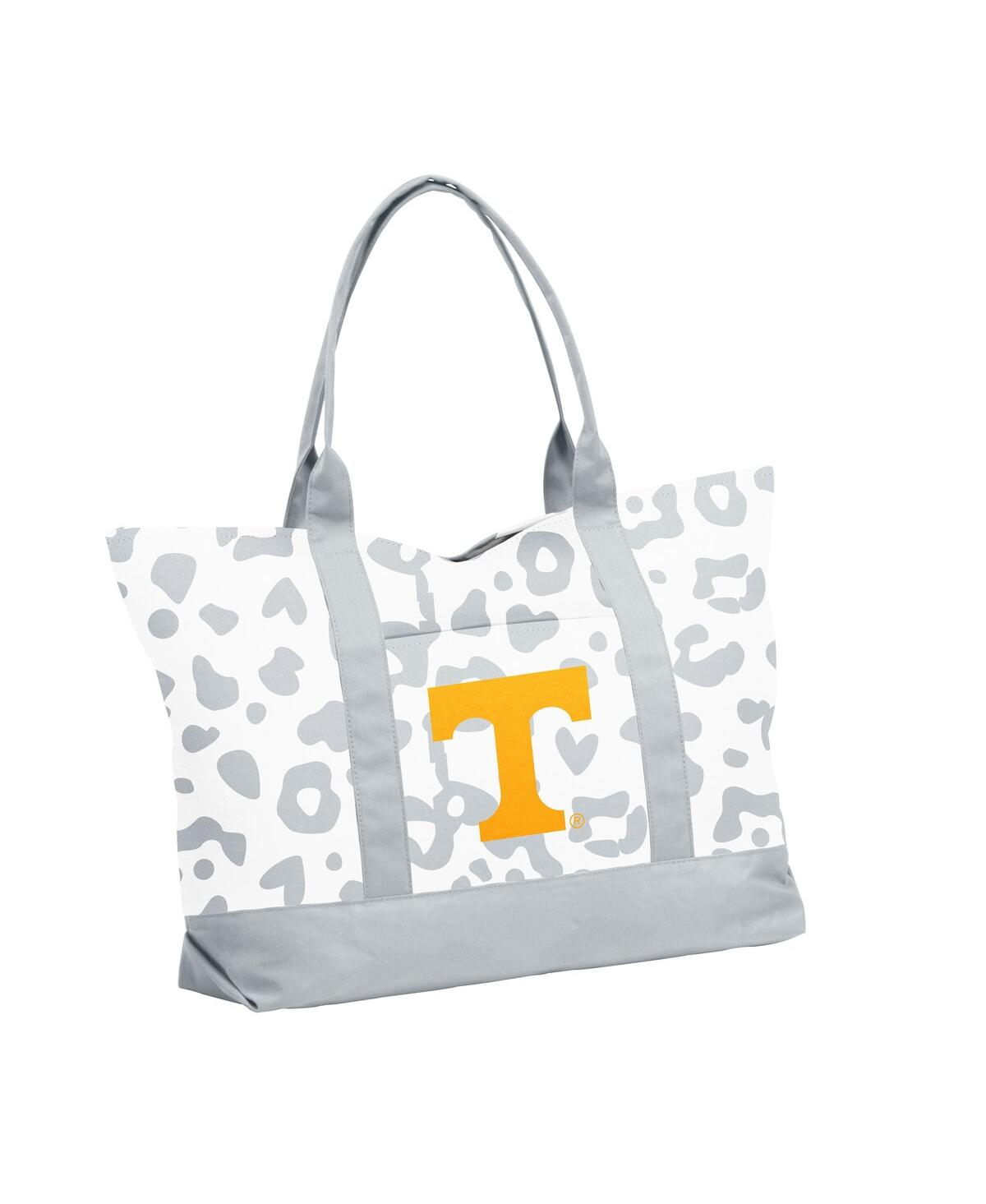 Logo Brands Women's Tennessee Volunteers Leopard Pattern Tote In White,gray