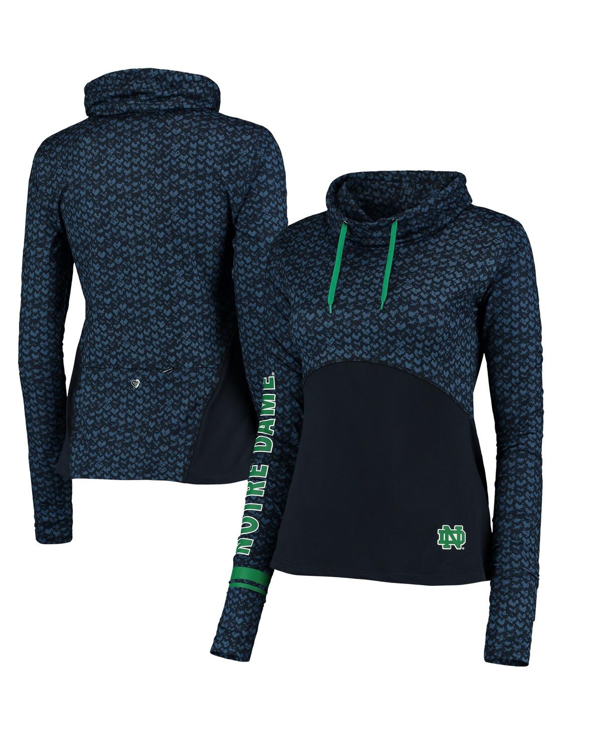 Colosseum Women's  Navy Notre Dame Fighting Irish Scaled Cowl Neck Pullover Hoodie