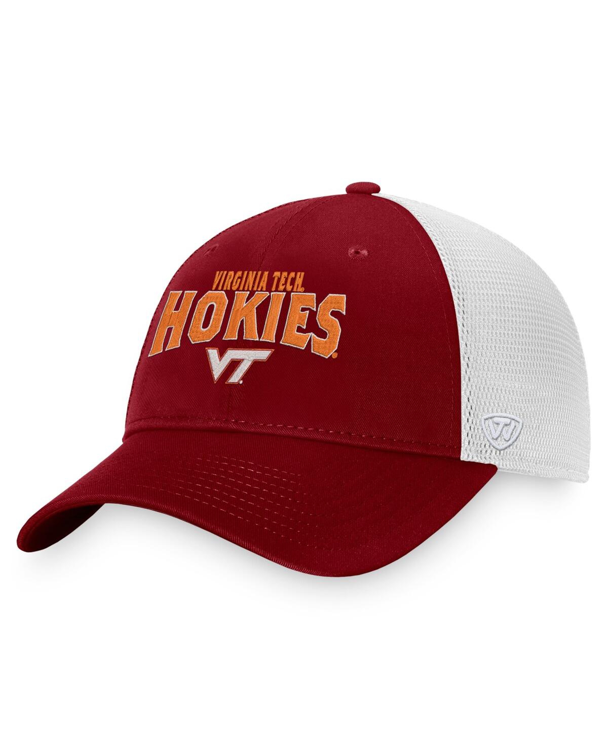 Shop Top Of The World Men's  Maroon, White Virginia Tech Hokies Breakout Trucker Snapback Hat In Maroon,white