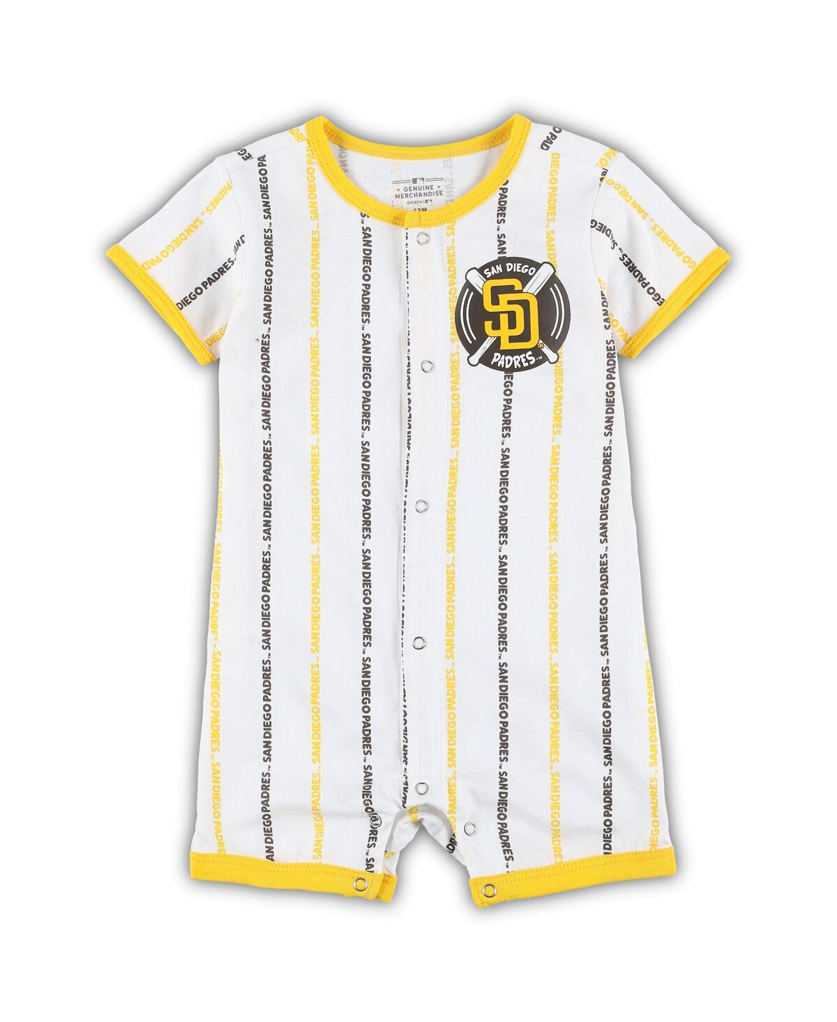 OUTERSTUFF INFANT BOYS AND GIRLS WHITE SAN DIEGO PADRES BALL HITTER COVERALL
