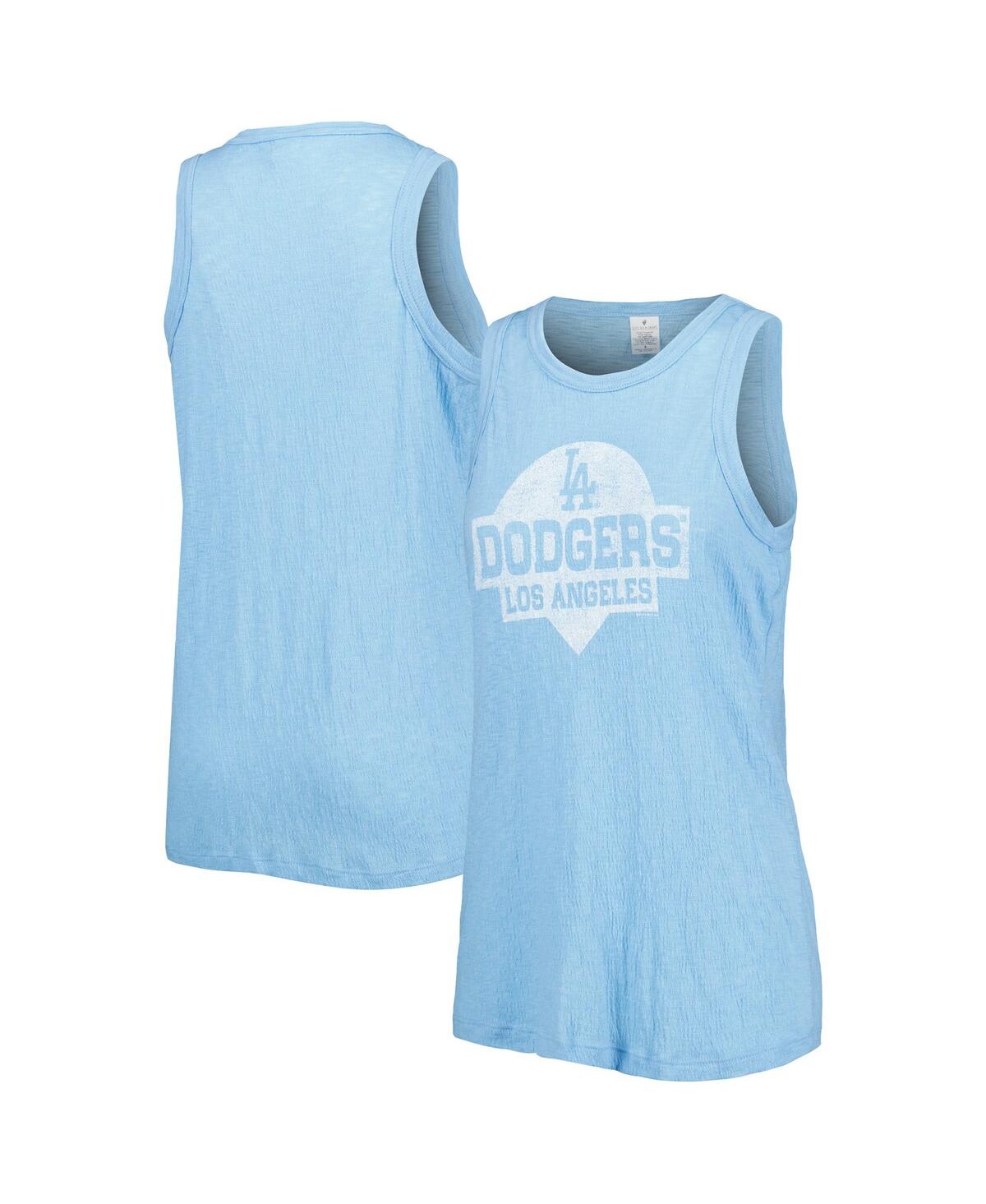 Soft As A Grape Royal Los Angeles Dodgers Tri-blend Tank Top In Royal