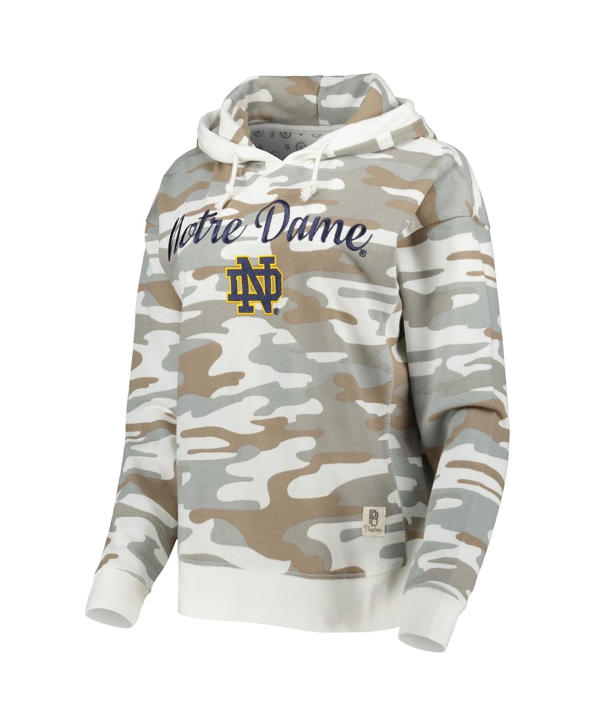 PRESSBOX WOMEN'S PRESSBOX CAMO NOTRE DAME FIGHTING IRISH SAN PABLO PULLOVER HOODIE 