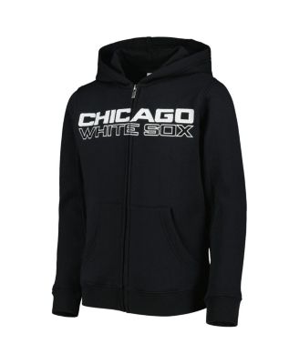 Big Boys and Girls Black Chicago White Sox Wordmark Full-Zip Fleece Hoodie