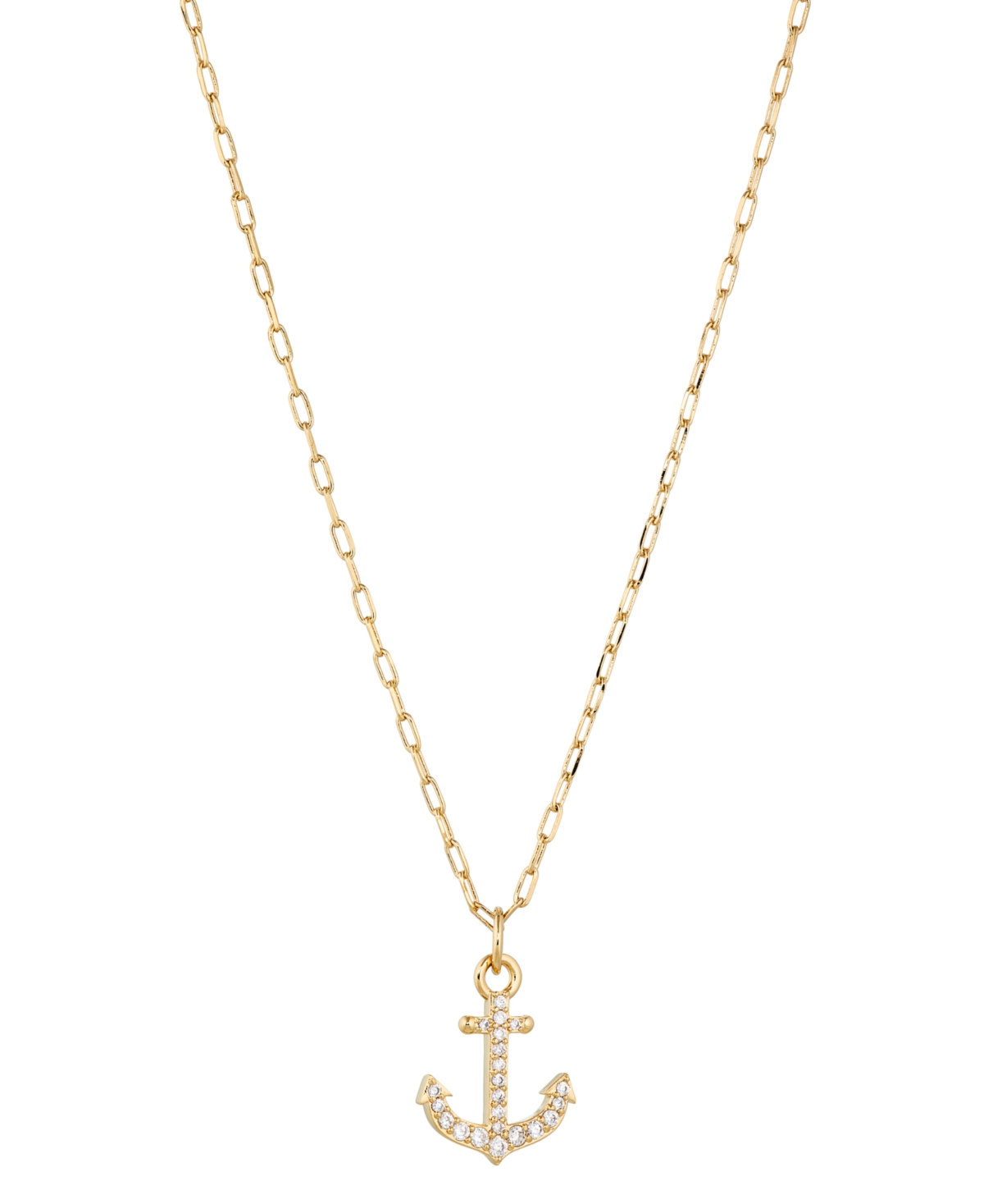 Ava Nadri Gold Cubic Zirconia Anchor Necklace