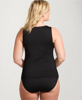 Women's Long High Neck UPF 50 Modest Tankini Swimsuit Top