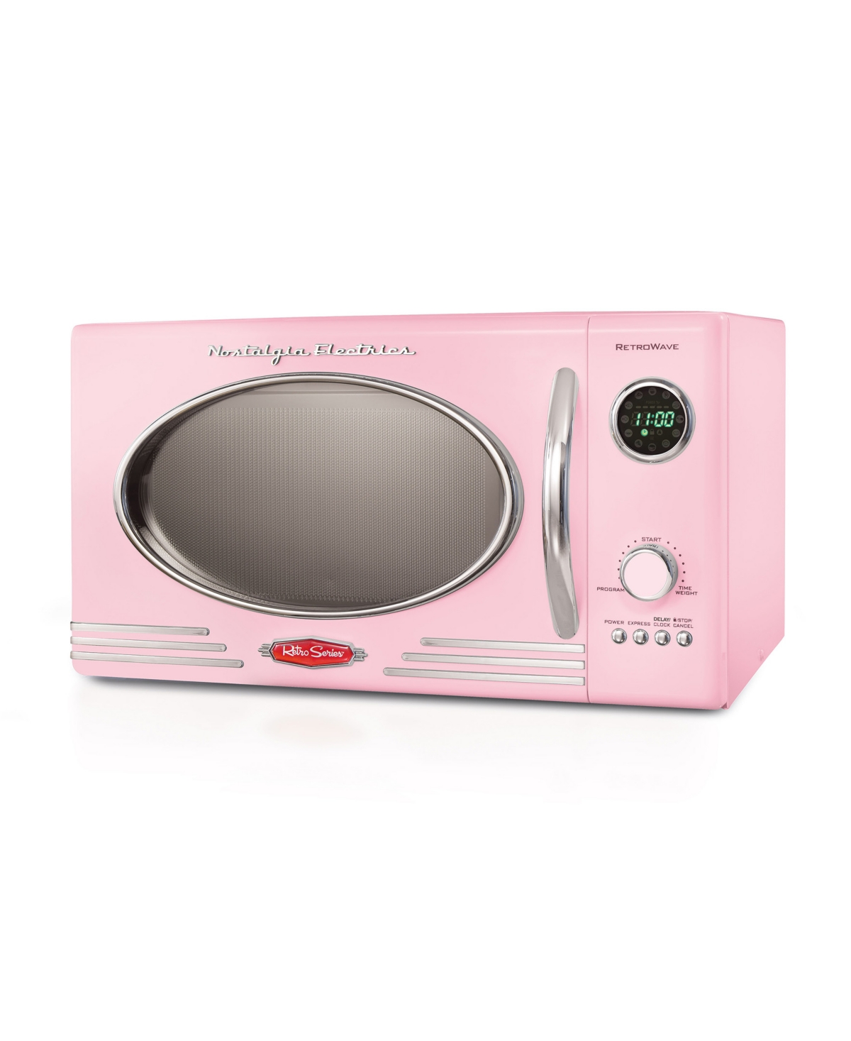 Nostalgia Retro 0.9 Cubic Feet Microwave In Pink