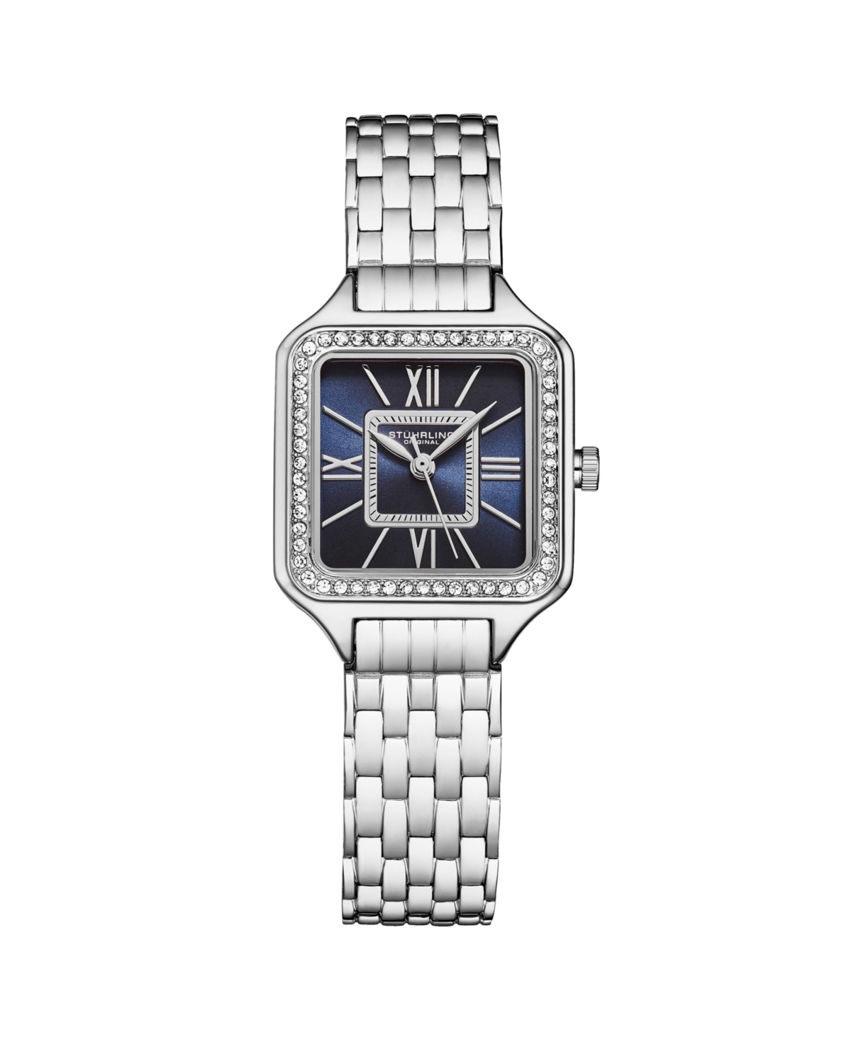 Women's Symphony Silver-tone Stainless Steel , Blue Dial , 36mm Square Watch - Silver-tone