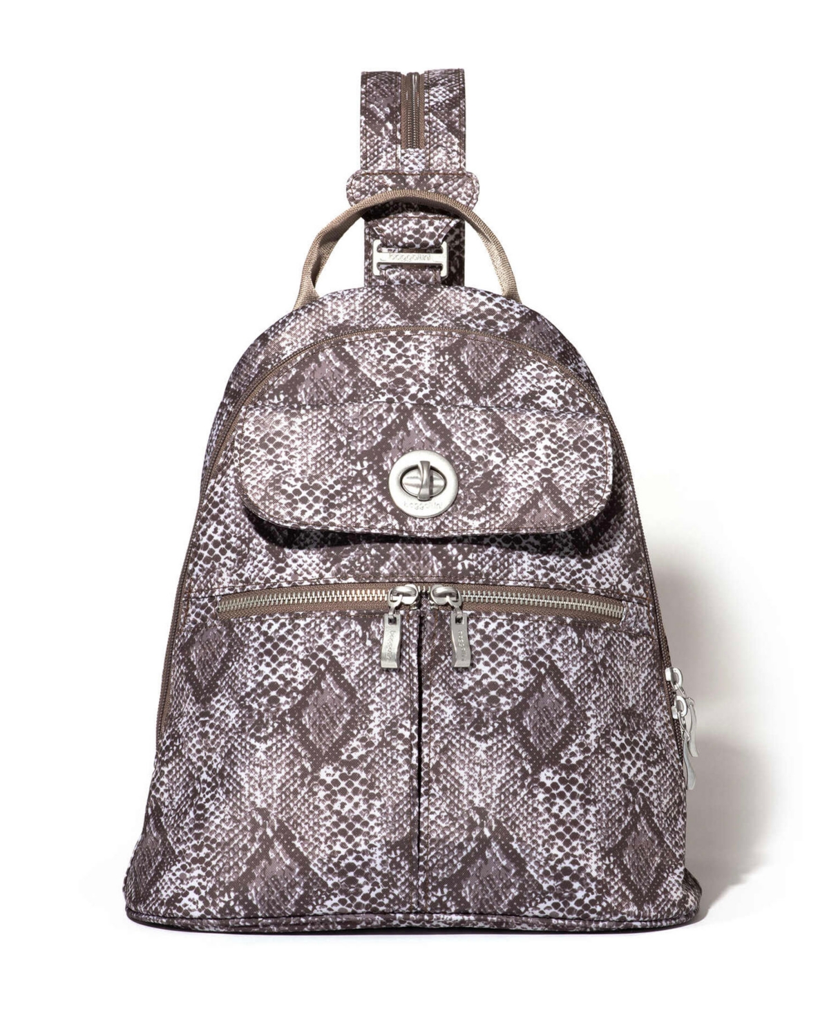 Shop Baggallini Naples Convertible Backpack In Tan Python - Polyester