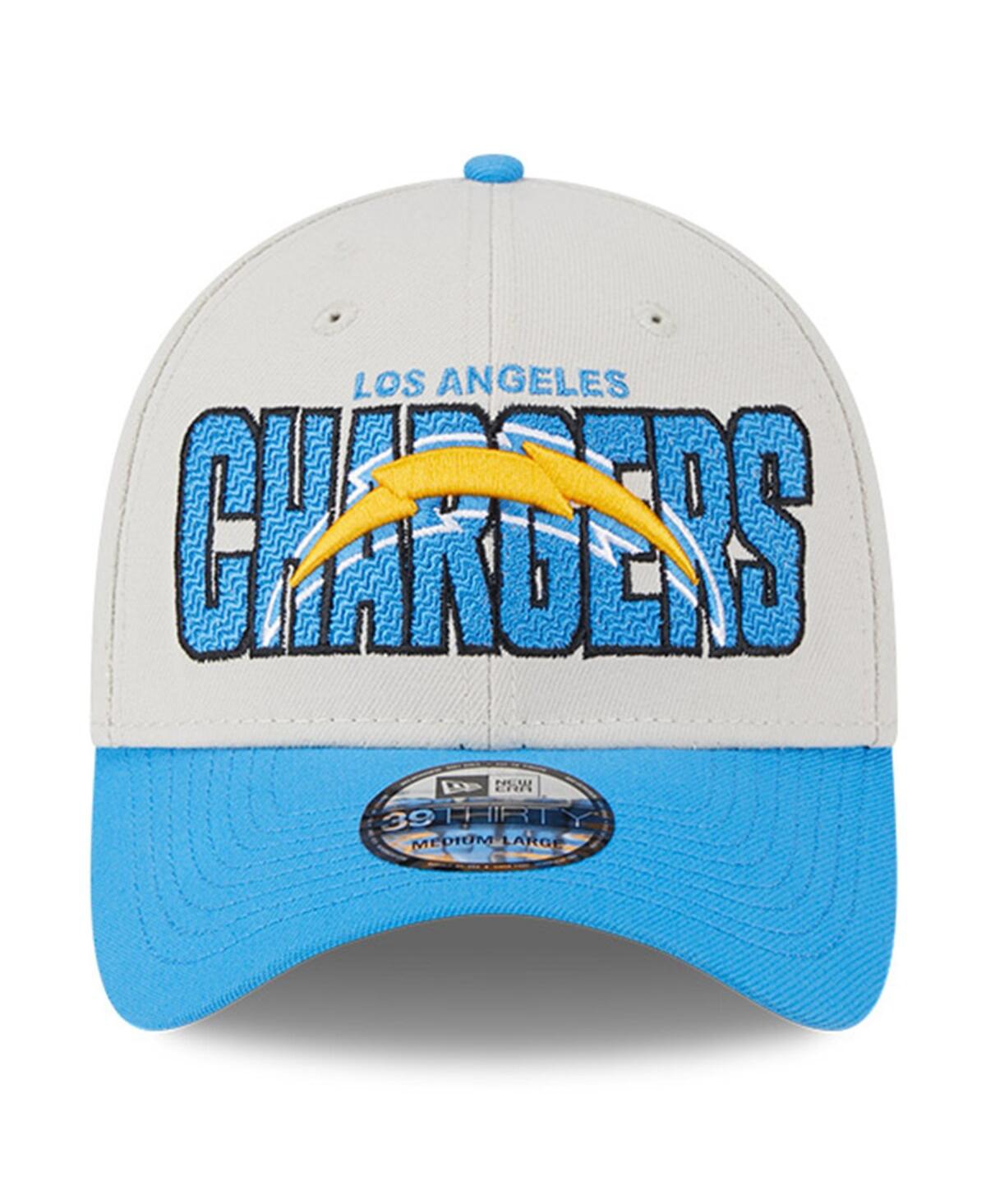 New Era Men's  Stone, Powder Blue Los Angeles Chargers 2023 Nfl Draft Low Profile 59fifty Fitted Hat In Stone,powder Blue