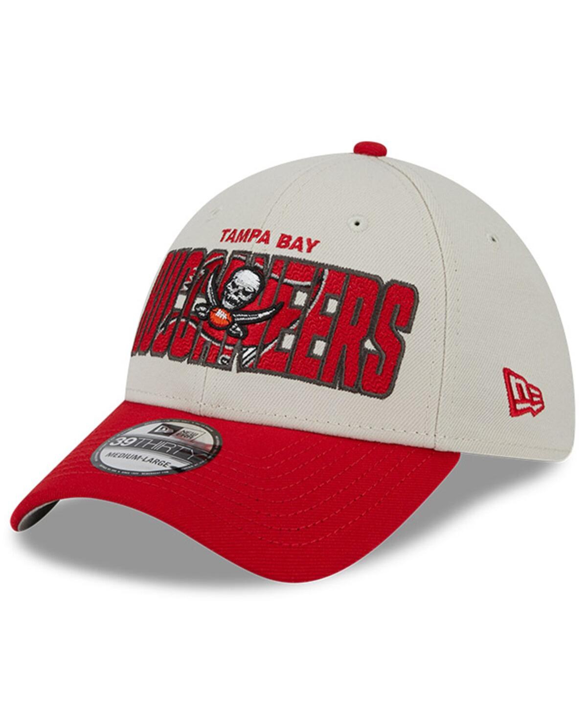 Shop New Era Men's  Stone, Red Tampa Bay Buccaneers 2023 Nfl Draft 39thirty Flex Hat In Stone,red
