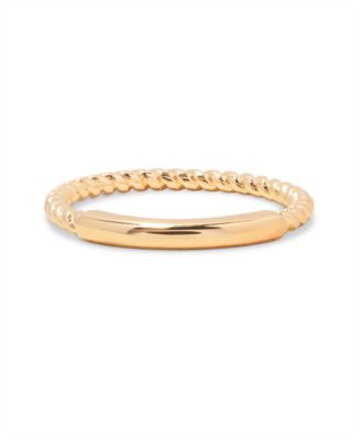 14K Gold-Plated Rope Textured Sized Liv Ring