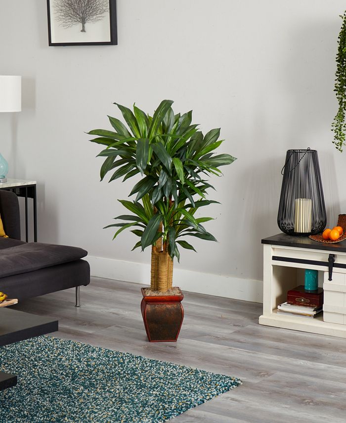 Nearly Natural 4.5' Cornstalk Dracaena Real Touch Artificial Plant in