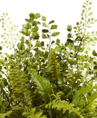 Mixed Fern with Twig & Moss Basket