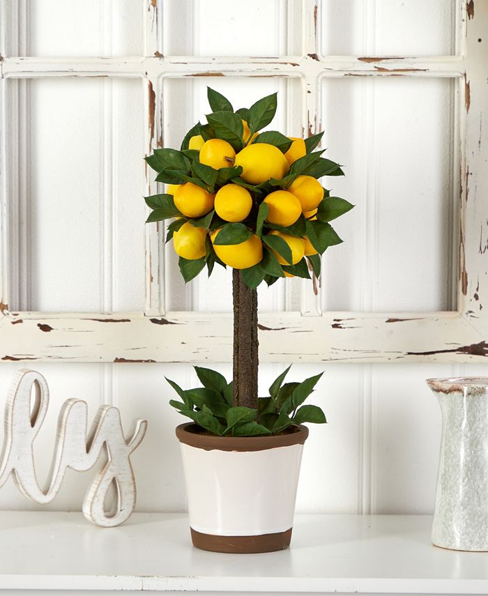 Nearly Natural - Lemon Ball Artificial Topiary Arrangement