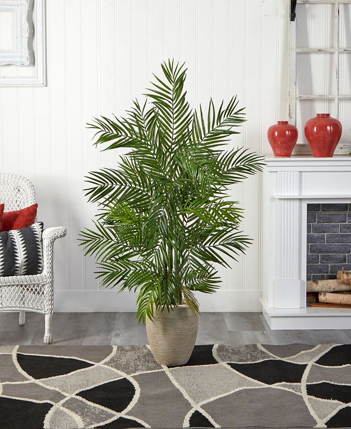 Nearly Natural - 5' Areca Palm Artificial Tree in Sand-Colored Planter