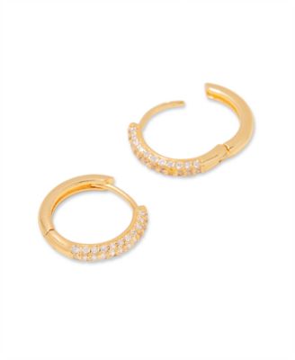Crystal 14K Gold-Plated Vermeil Cecile Hoops