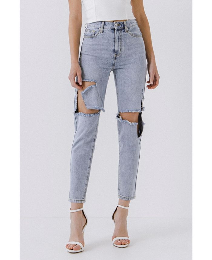 endless rose Women's Destroyed High Waisted Skinny Jeans - Macy's