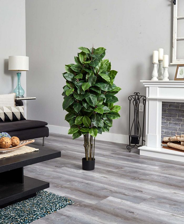 Nearly Natural 58" Rubber Leaf Artificial Tree Macy's