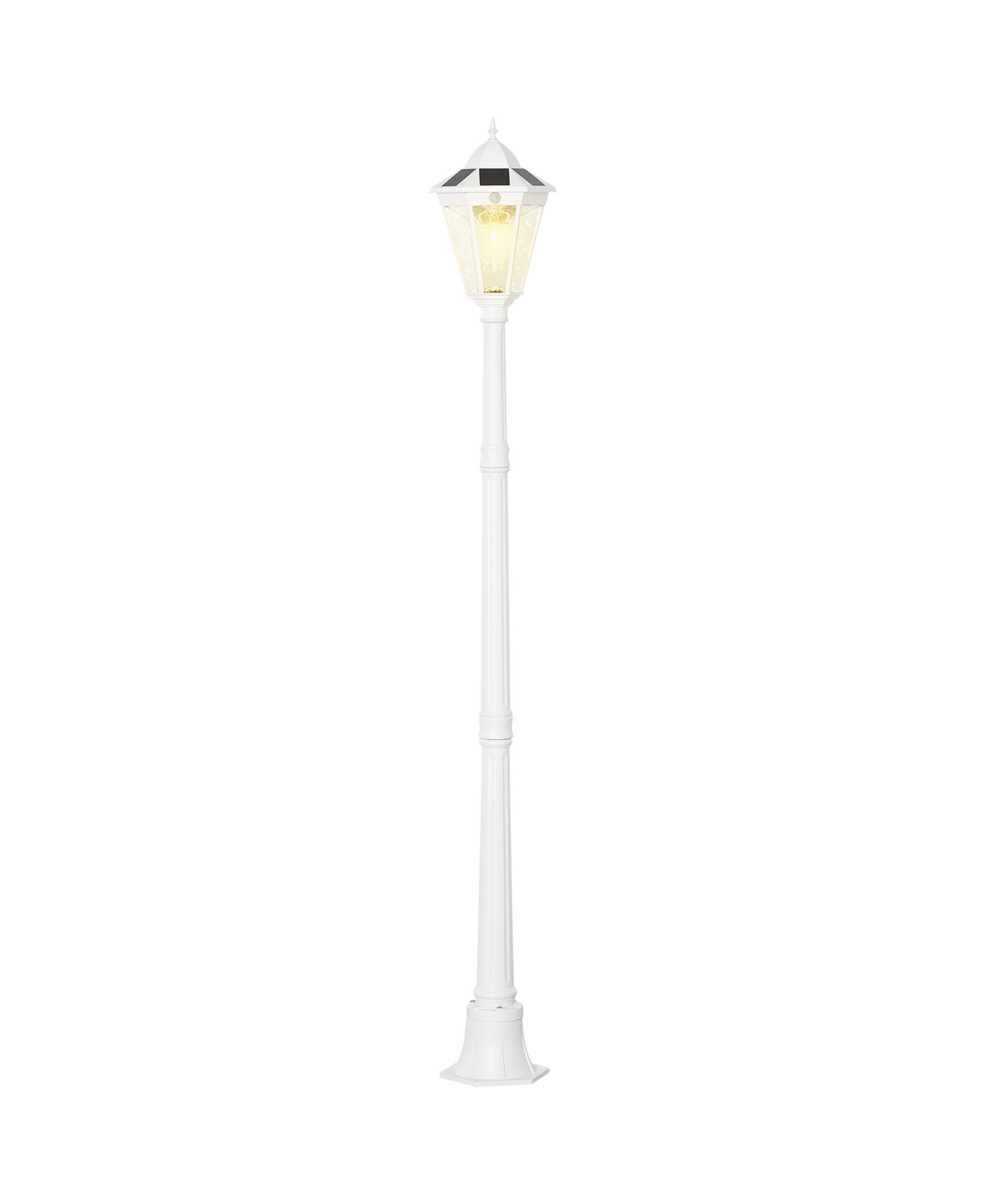 77" Solar Lamp Post Light, Waterproof Aluminum Outdoor Vintage Street Lamp, Motion Activated Sensor Pir, Adjustable Brightness, for Garden, L