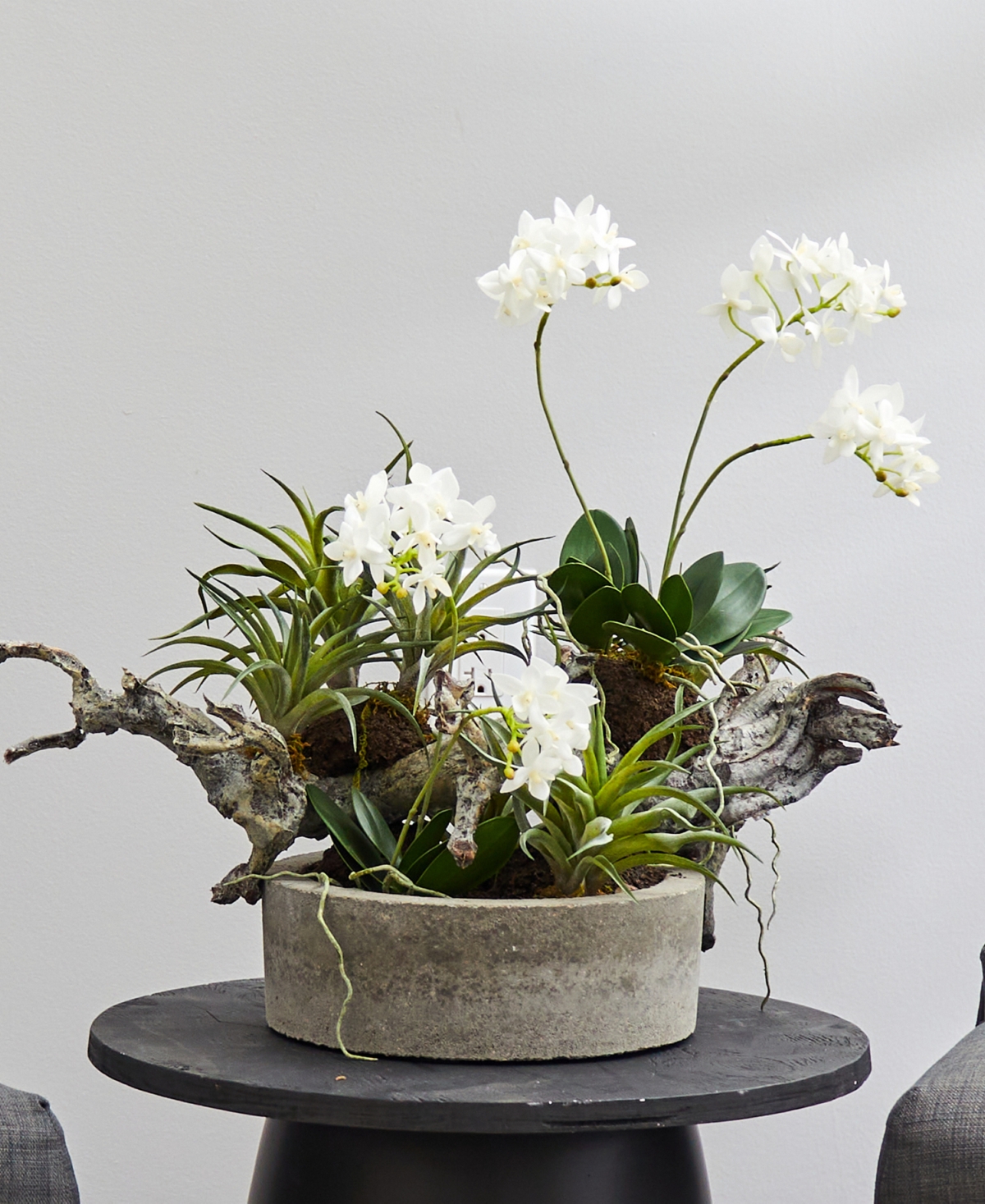 Shop Nearly Natural Orchid And Succulent Garden W/ Driftwood And Decorative Vase In White,green