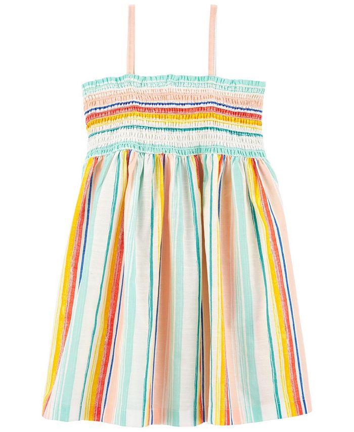 Carter's Toddler Girls Striped Smocked Sleeveless Sundress - Macy's