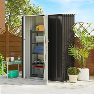 4.7' x 3' Metal Outdoor Storage Shed with Lockable Door
