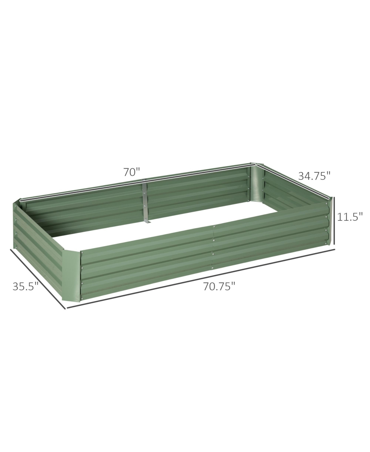 Outsunny Raised Garden Bed, Galvanized Elevated Planter Box with 2 Customizable Trellis Tomato Cages, Reinforced Rods, Elevated & Metal for Climbing V