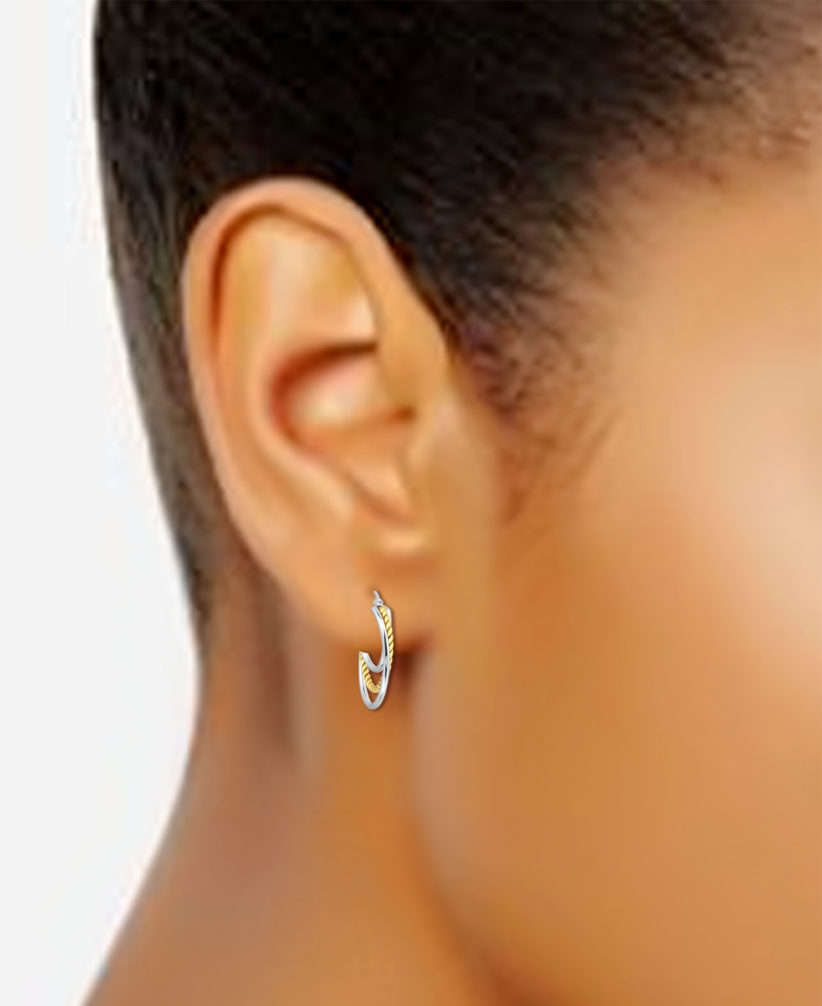 Giani Bernini Triple Small Hoop Earrings in Sterling Silver & 18k Gold-Plate, 1