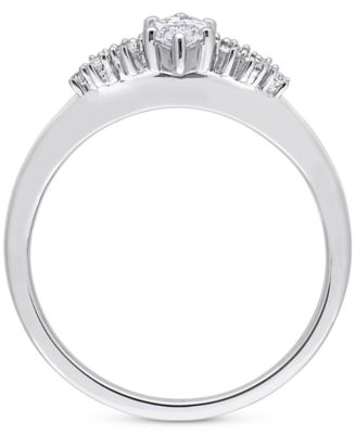 Diamond Marquise-Cut Engagement Ring (1/2 ct. t.w.) in 14k White Gold